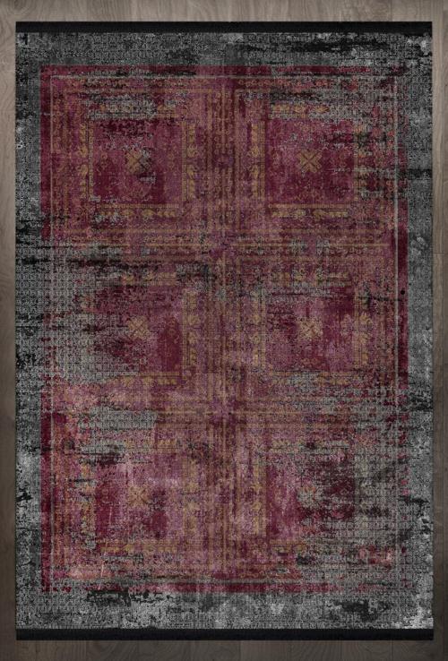 Modern Bordo Pamuk Dikdörtgen Modern Desenli Pamuk Makinada Yıkanabilir Hav Toz Vermez Leke Tutmayan Kaymaz Taban Dijital Makine Baskı Salon Yolluk Mutfak Halı