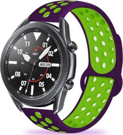 Galaxy Watch 3 45mm Delikli Mor-Yeşil Spor Kayış