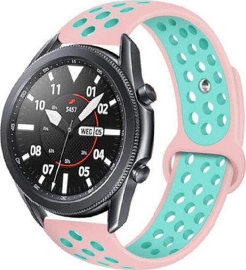Galaxy Watch 3 45mm Delikli Pembe-Yeşil Spor Kayış