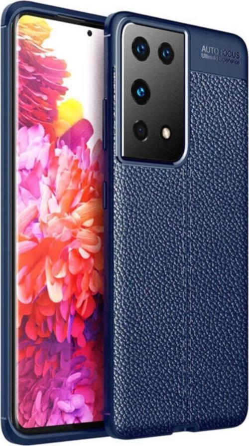 Galaxy S21 Ultra Kılıf Niss Silikon Deri Görünümlü Lacivert