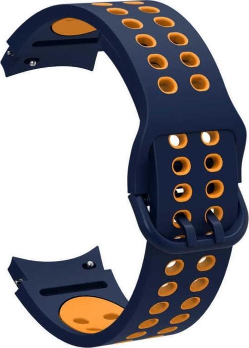Galaxy Watch 4 Classic Ile Uyumlu 42mm Iki Kancalı Metal Tokalı Iridescent Kordon Mavi-sarı