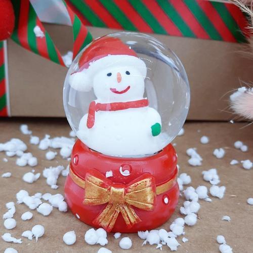 Kardan Adam Cam Küre Masaüstü Aydınlatma Dekoratif Yılbaşı Doğum Günü Özel Tasarım 6cm x 4cm No:3