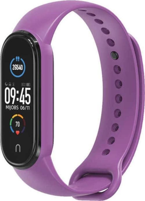 Mor Xiaomi Mi Band 6 Uyumlu Termoplastik Saat Kayışı No-10