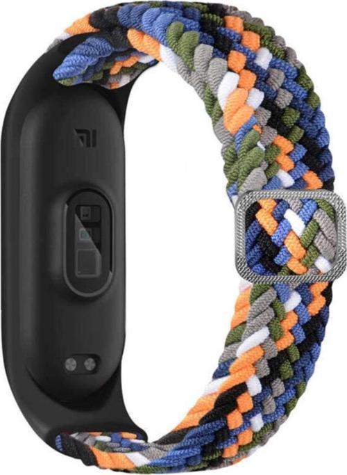 Xiaomi Mi Band 4 Uyumlu Mixed Hasır Örme Kordon Kayış Denim