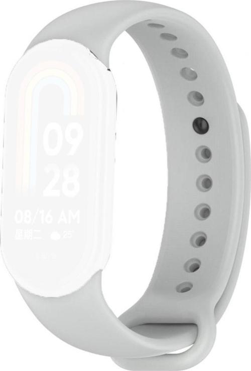 Xiaomi Mi Band 8 Ile Uyumlu Akıllı Bileklik Kayışı Kaliteli Termoplastik Kordon Gri