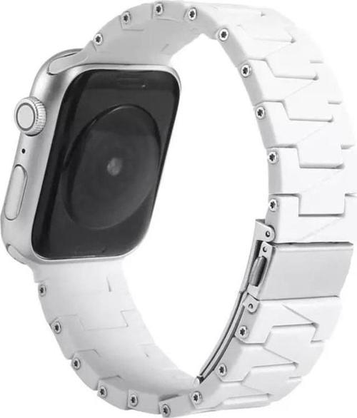 Watch 5 Ile Uyumlu Metal Görünümlü Çapraz Silikon Kayış 42-44mm Dalliance Kordon Beyaz