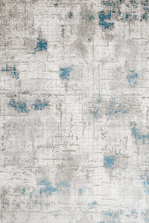 Mavi Modern Etnik Desenli Pamuk Makinada Yıkanabilir Hav Toz Vermez Leke Tutmayan Kaymaz Taban Dijital Makine Baskı Salon Yolluk Mutfak Halı