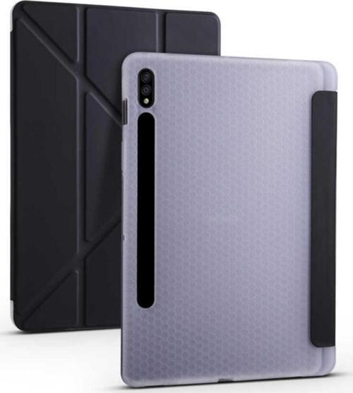 Galaxy Tab S7 Plus 12.4 T970 Tofu Folding Kalem Tutacaklı Standlı Kılıf Siyah