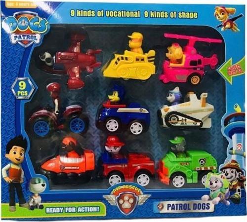 Oyuncak 9'lu Paw Patrol Araçlı Set G9, 9'lu Araç Seti