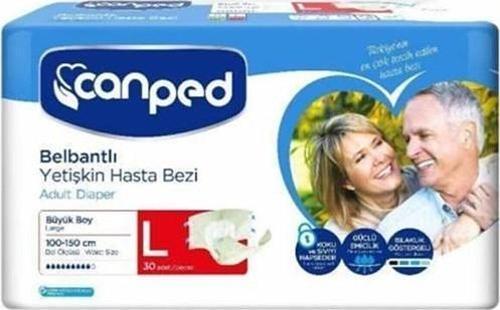 Polietilen Belbantlı Yetişkin Hasta Bezi Büyük Boy L 30'lu