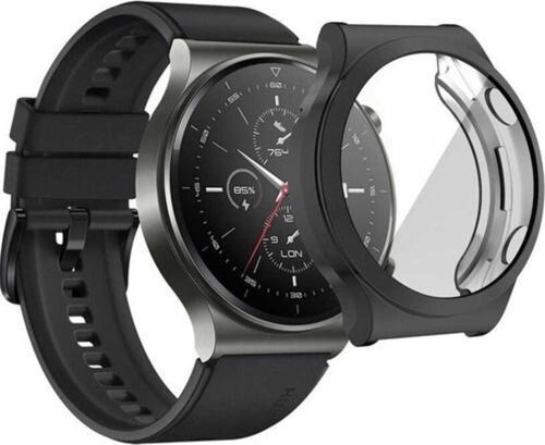 Huawei Watch Gt3 Pro 46mm Ile Uyumlu Gard 360 Kapatan 46 Mm Ekran Koruyucu Silikon Siyah