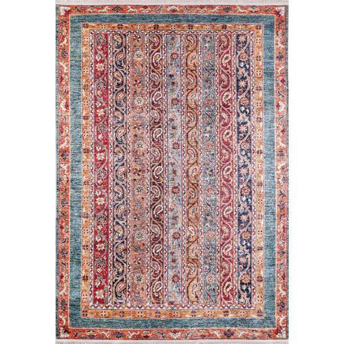 VelikiyeLuki Turuncu Modern Etnik Desenli Makinada Yıkanabilir Hav Toz Vermez Leke Tutmayan Kaymaz Taban Dijital Makine Baskı Salon Yolluk Mutfak Halı
