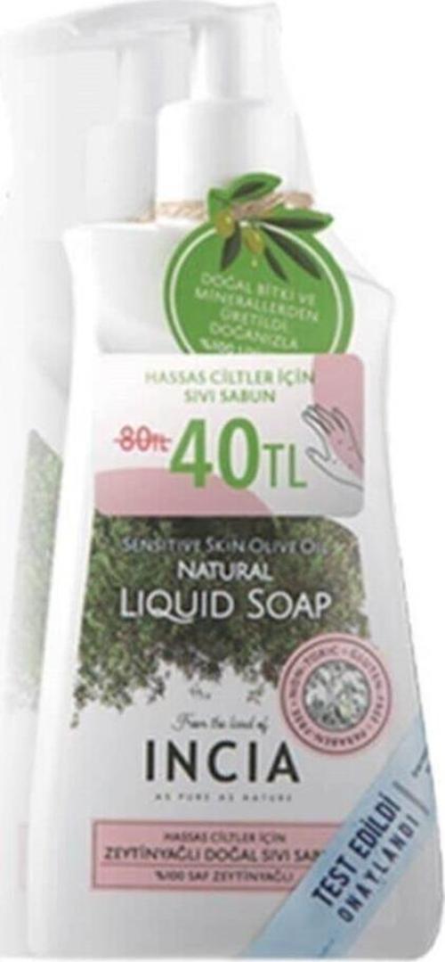 Incia Incıa Hassas Ciltler Için Zeytinyağlı Sıvı Sabun 2x250 ml