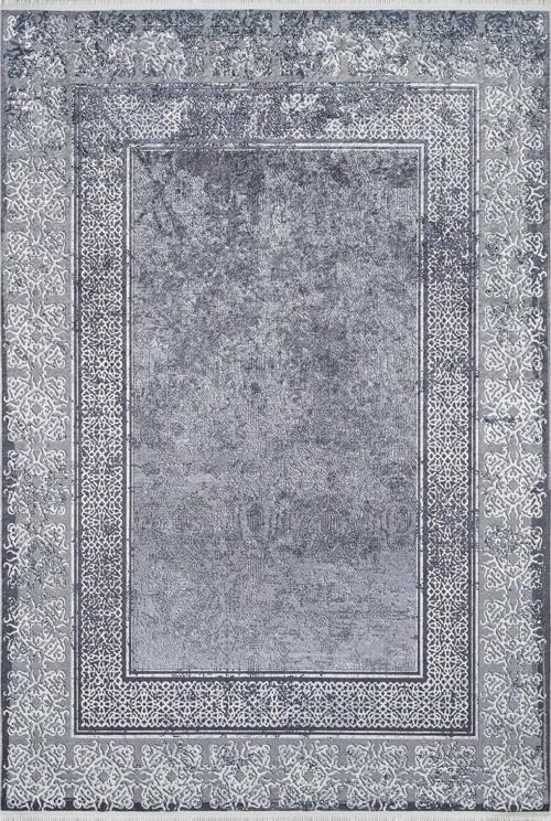 Asansol Gri Çerçeveli Etnik Modern Desenli Pamuk Makinada Yıkanabilir Hav Toz Vermez Leke Tutmayan Kaymaz Taban Dijital Makine Baskı Salon Yolluk Mutfak Halı