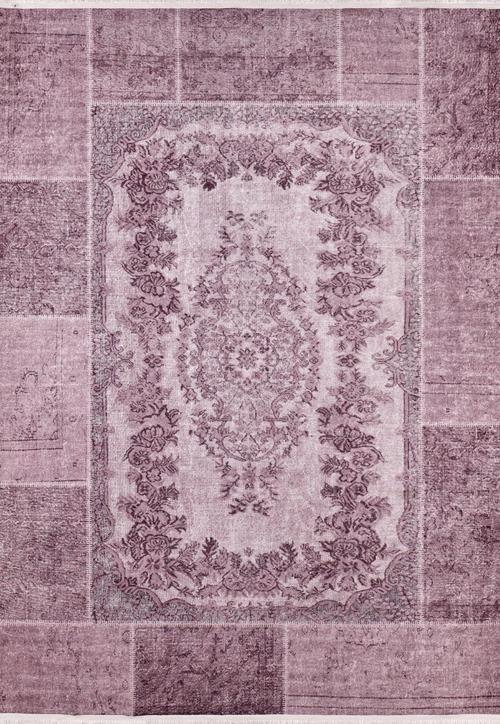 Klintsi Pembe Patchwork Etnik Modern Desenli Pamuk Makinada Yıkanabilir Hav Toz Vermez Leke Tutmayan Kaymaz Taban Dijital Makine Baskı Salon Yolluk Mutfak Halı