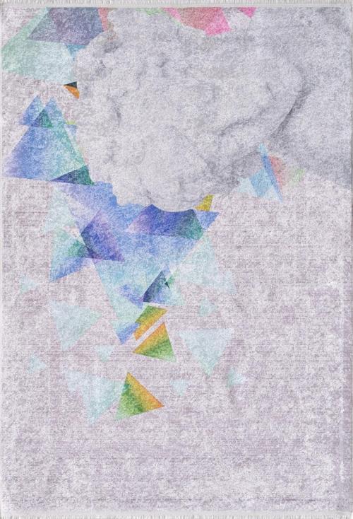 Bytom Mavi Göbekli Etnik Modern Desenli Pamuk Makinada Yıkanabilir Hav Toz Vermez Leke Tutmayan Kaymaz Taban Dijital Makine Baskı Salon Yolluk Mutfak Halı