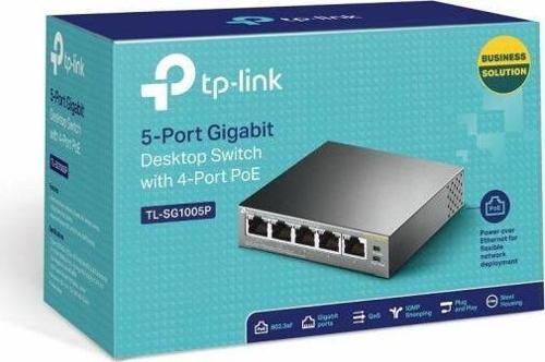 Tl-Sg1005P 5 Port 4 Port Poe+ 10-100-1000 Mbps Switch Hub Çelik Kasa