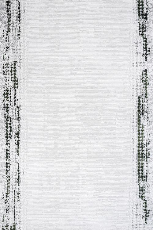 Çerçeveli Beyaz Pamuk Dikdörtgen Modern Desenli Pamuk Makinada Yıkanabilir Hav Toz Vermez Leke Tutmayan Kaymaz Taban Dijital Makine Baskı Salon Yolluk Mutfak Halı