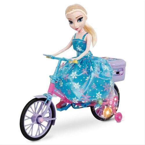 Elsa ve Pilli - Işıklı, Oyuncak Müzikli Bisiklet 25 CM