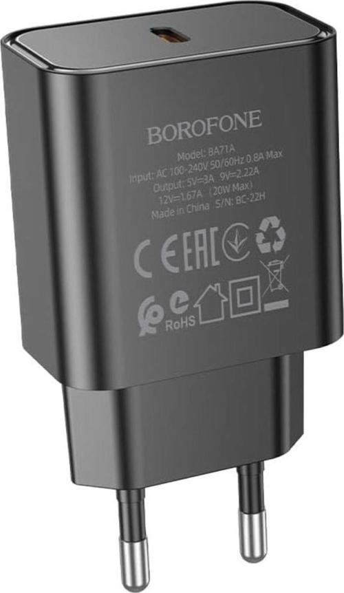 USB-C Duvar Tipi Şarj Cihazı PD20W Şarj Kafa USB 20W Çıkış 79 x 41 x 26mm BA71A