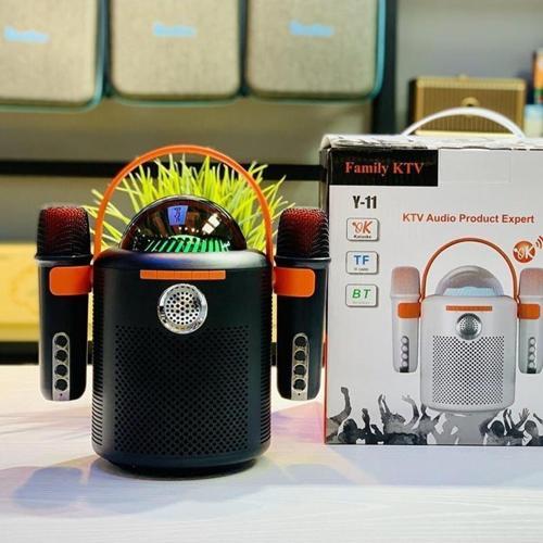 Karaoke Bluetooth Hoparlör Iki Mikrofonlu Taşınabilir Kablosuz Hoparlör Rgb Led
