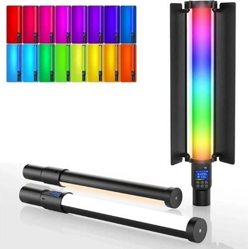Stick Rgb Led Işık Tripod Ayak Dahil Fotoğraf Video Çekimi Oled Ekran 12 Farklı Işık Kumandalı FL600