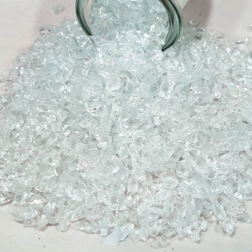 Dekoratif Gerçek Cam Kırığı (4-8 MM Arlığında 50 GR) Sade Beyaz (Düz)