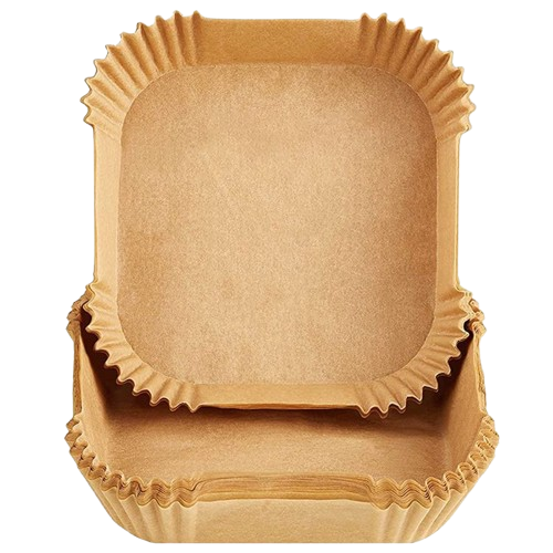 50 Adet Air Fryer Pişirme Kağıdı Tek Kullanımlık Yağ Geçirmez Yapışmaz Kare Tabak Model PVC