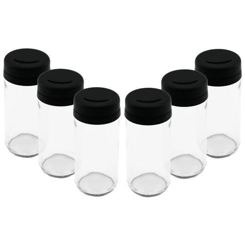 6 PCS CAM - 225ML BAHARATLIK - TUZLUK PLASTİK KAPAK 