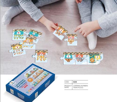 5234 Learning Numbers Tren Puzzle 10 Parça Sayılar Karton Puzzle