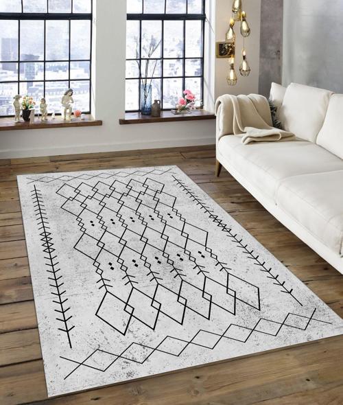 Dijidekor Işıltı Koleksiyonu Model150 Süngerli Dijital Baskılı Saçaksız Mutfak Halısı Yolluk