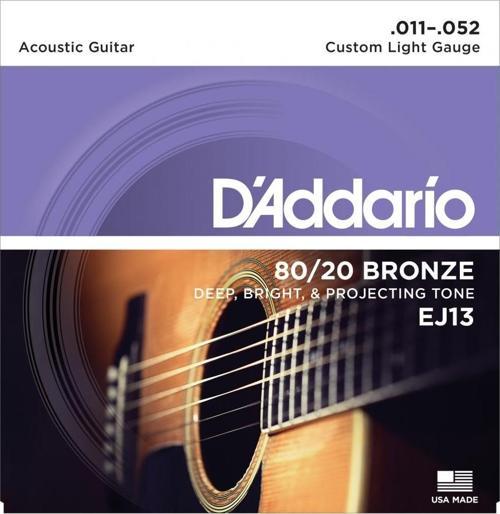 EJ13 80/20 BRONZ CUSTOM LİGHT AKUSTİK GİTAR TELİ 011-052