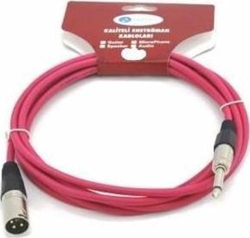 MAC5PXM RD AUDİO MONO ERKEK KABLO 5 METRE KIRMIZI