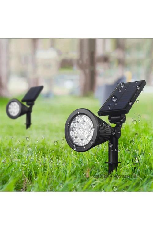 7W Solar Güneş Enerjili Kazıklı Çim & Bahçe Aydınlatma Armatürü, Amber Işık