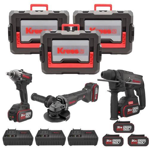 KRKS1 KUB30.2 + KU390.4 + KUH10.2 20Volt/4Ah. 6 Adet Akülü Profesyonel Kombo Set