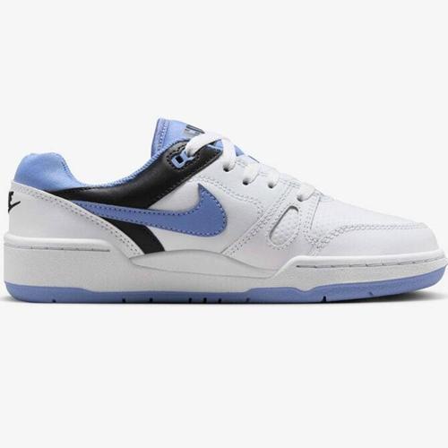 Full Force LO GS Leather Unisex Sneaker Mavi Swoosh Hakiki Deri Günlük Spor Ayakkabı Beyaz