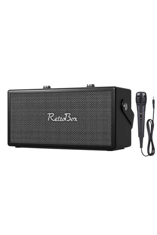 Acl Acs-19 Retro Müzik Kutusu Bluetooth 5.0 Hoparlör Kablolu Mikrofonlu Karaoke Destekli 20W Ses Sis