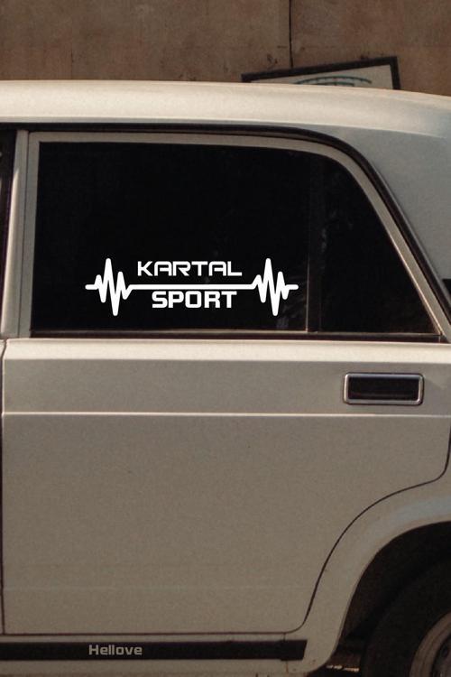 Tofaş Kartal Nabız Kalp Atışı Araç Ritim Oto Sticker 2 Adet Beyaz 20*7 Cm