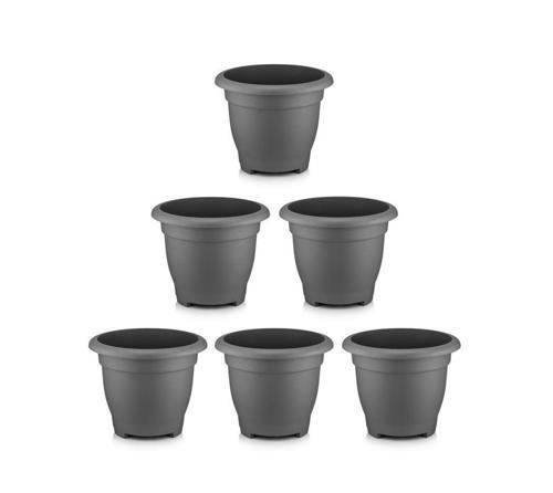 SO-VHS3 Dekoratif Vaha Saksı İç ve Dış Mekan 3.9 lt Antrasit 6 Adet