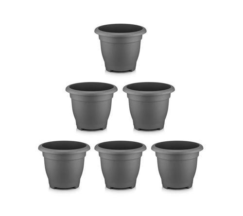 SO-VHS4 Dekoratif Vaha Saksı İç ve Dış Mekan 7.7 lt Antrasit 6 Adet