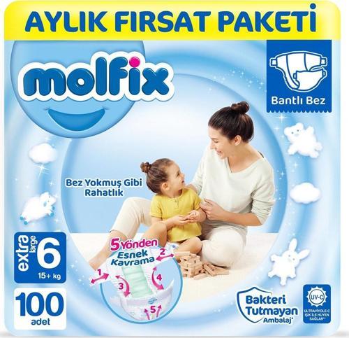 Bebek Bezi 6 Beden Extra Large Aylık Fırsat Paketi 100 Adet