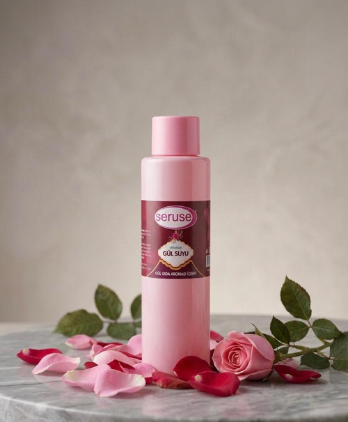 Seruse Gıdaya Eklenebilir İçilebilir Gül Suyu 400 ml Gıdaya Uygun Gül Aromalı