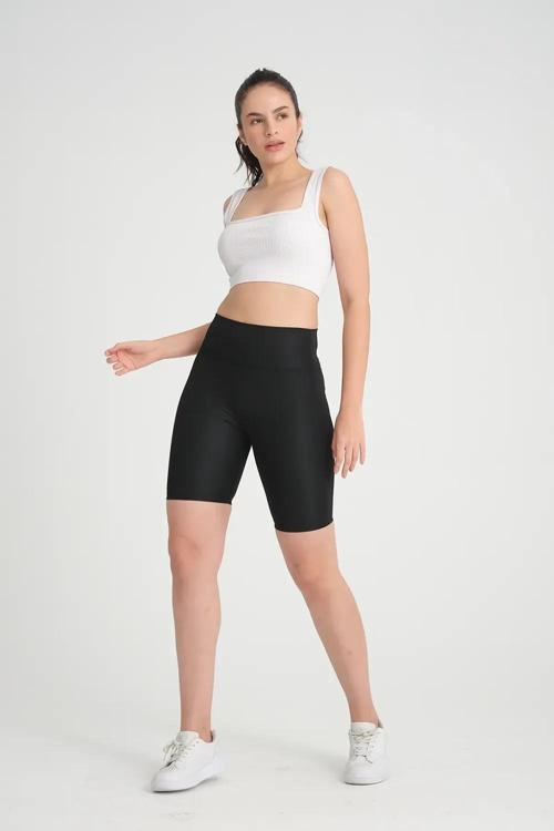 Vogsign Kadın Dalgıç Kumaş Toparlayıcı Yüksek Bel Şort Tayt 222