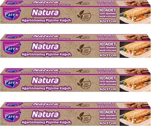 Natura 4 Adet Ağartılmamış Organik Hazır Kesilmiş Pişirme Kağıdı 10'lu