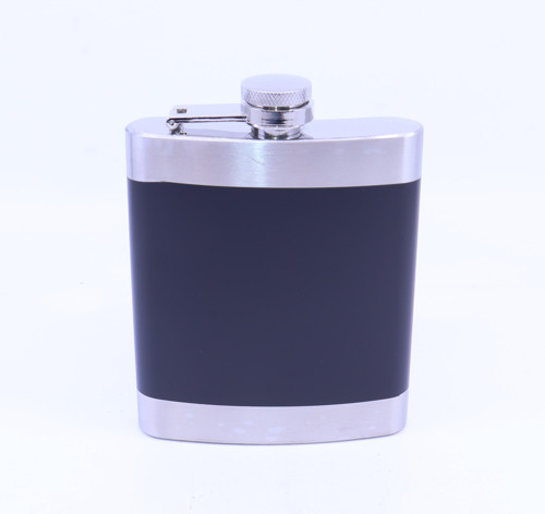 Siyah - Krom Cep Matarası-Flask 7 OZ