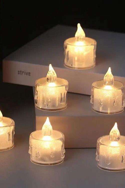 3'Lü Pilli Dekoratif Simli Led Mum 5Cm