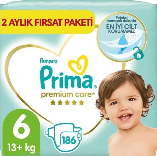 Bebek Bezi Premium Care 6 Beden 186 Adet 2 Aylık Fırsat Paketi