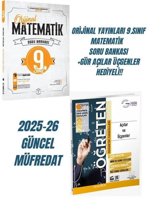Orijinal Yayınları 9. Sınıf Matematik Soru Bankası, Gür Açılar Üçgenler Hediyeli, 
