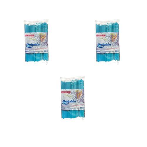 Frozen Kalın Kokteyl Buzlu İçecek Pipet - Düz - Turkuaz - 22Cm. - 8mm. -100 Adetlik 3 Paket