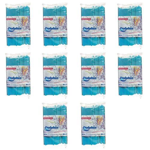 Frozen Kalın Kokteyl Buzlu İçecek Pipet - Düz - Turkuaz - 22Cm. - 8mm. -100 Adetlik 10 Paket